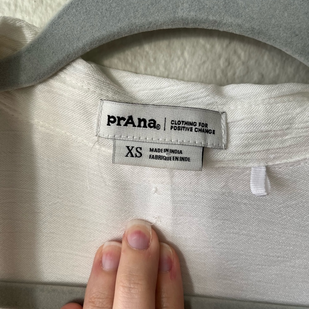 Prana Fernie Long Sleeve Button Down Shirt in White Women's Size XS - Picture 10 of 17